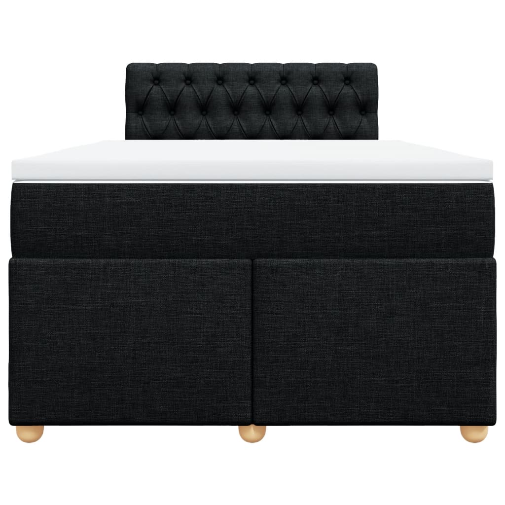 Boxspringbett mit Matratze Schwarz 120x190 cm Stoff
