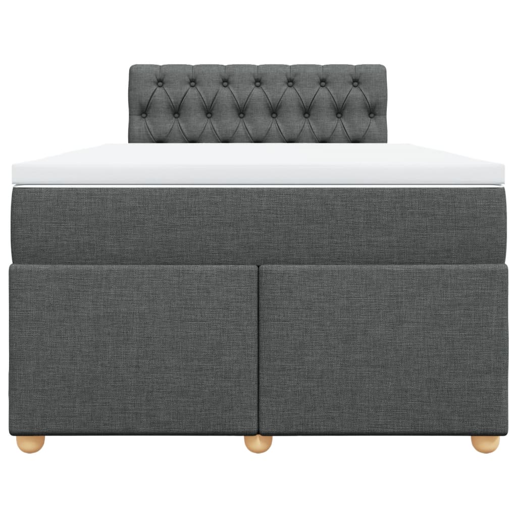 Boxspringbett mit Matratze Dunkelgrau 120x200 cm Stoff