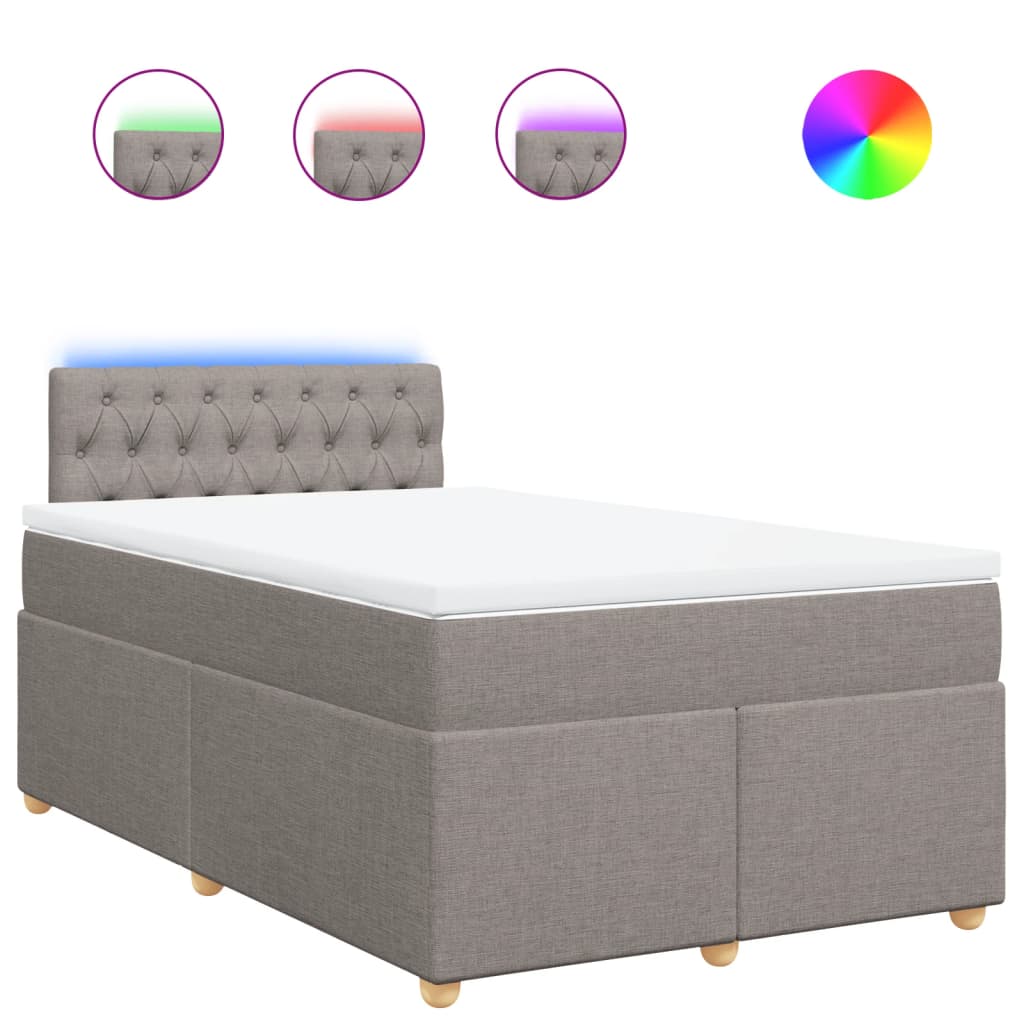 Boxspringbett mit Matratze Taupe 120x200 cm Stoff