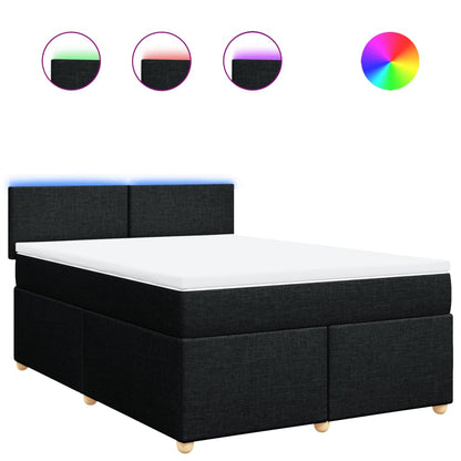 Boxspringbett mit Matratze Schwarz 140x190 cm Stoff