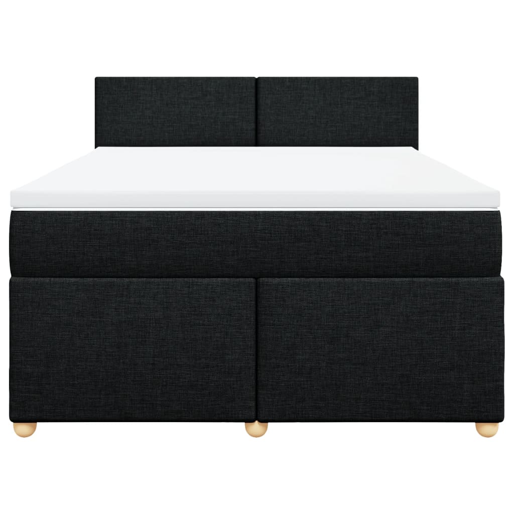 Boxspringbett mit Matratze Schwarz 140x190 cm Stoff