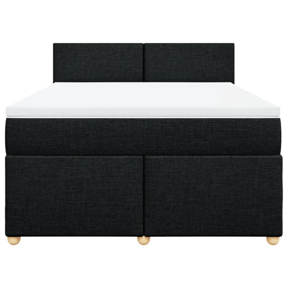 Boxspringbett mit Matratze Schwarz 140x190 cm Stoff