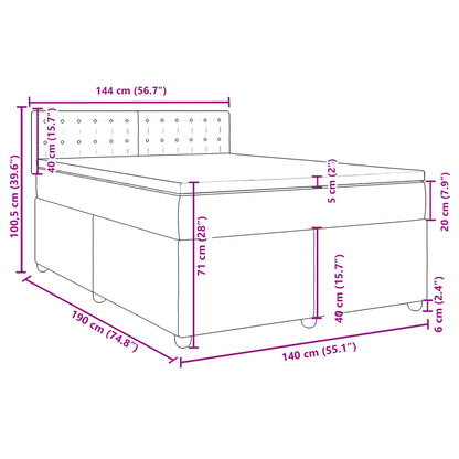 Boxspringbett mit Matratze Schwarz 140x190 cm Stoff