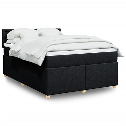 Boxspringbett mit Matratze Schwarz 140x190 cm Stoff