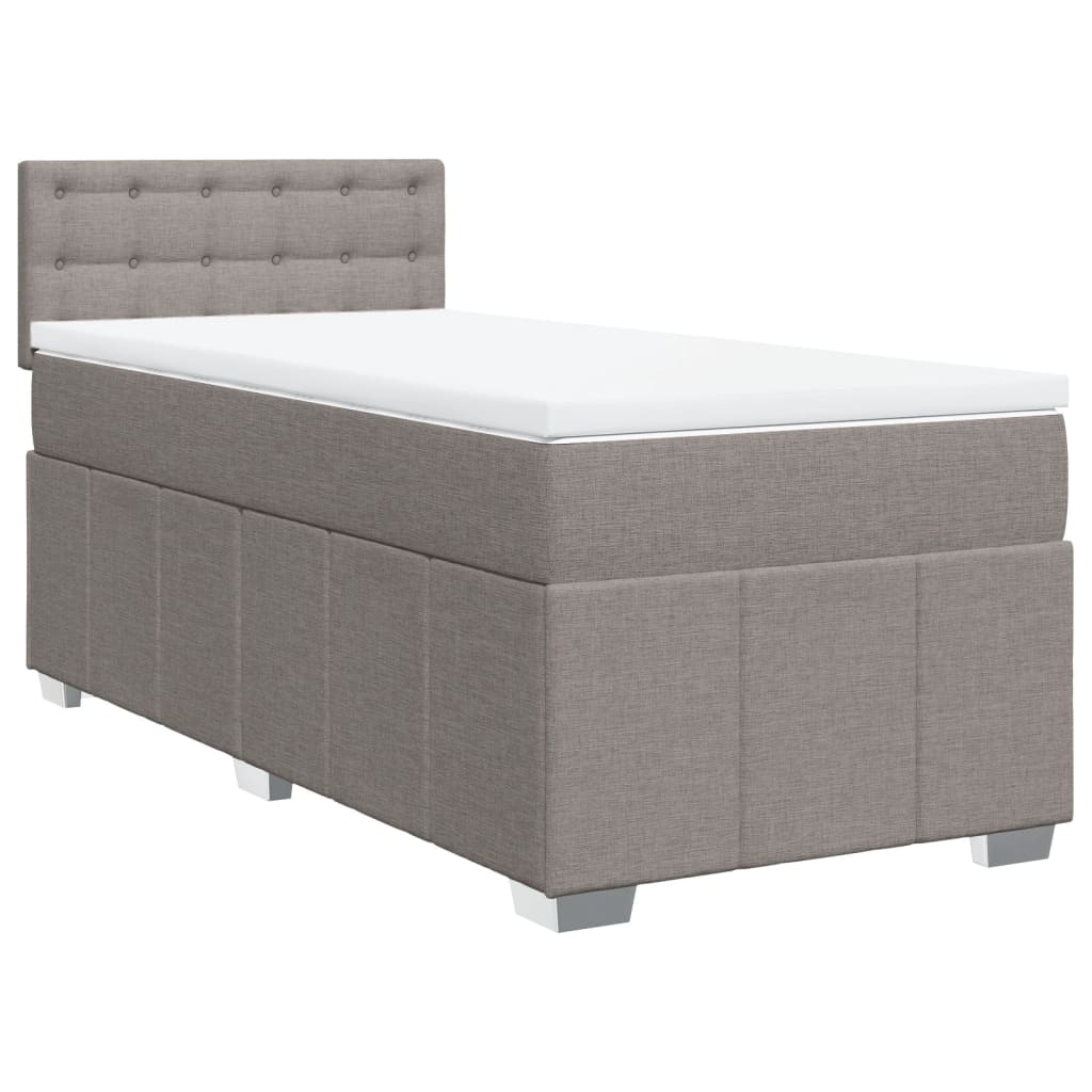 Boxspringbett mit Matratze Taupe 80x200 cm Stoff