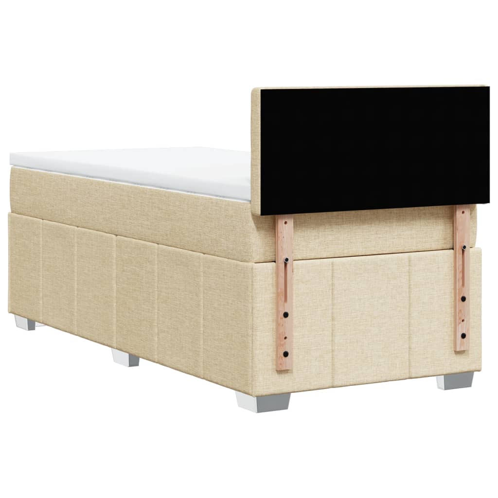 Boxspringbett mit Matratze Creme 80x200 cm Stoff