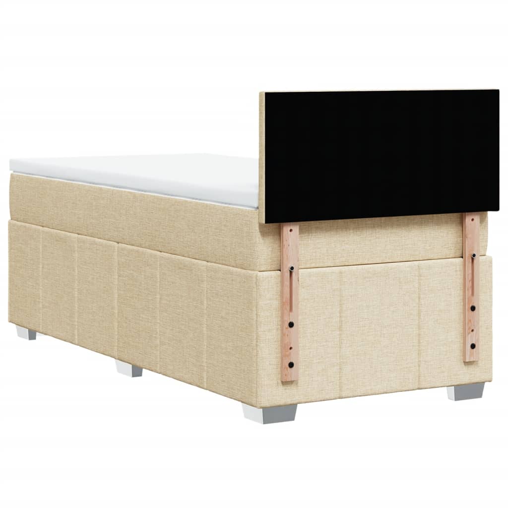 Boxspringbett mit Matratze Creme 90x190 cm Stoff