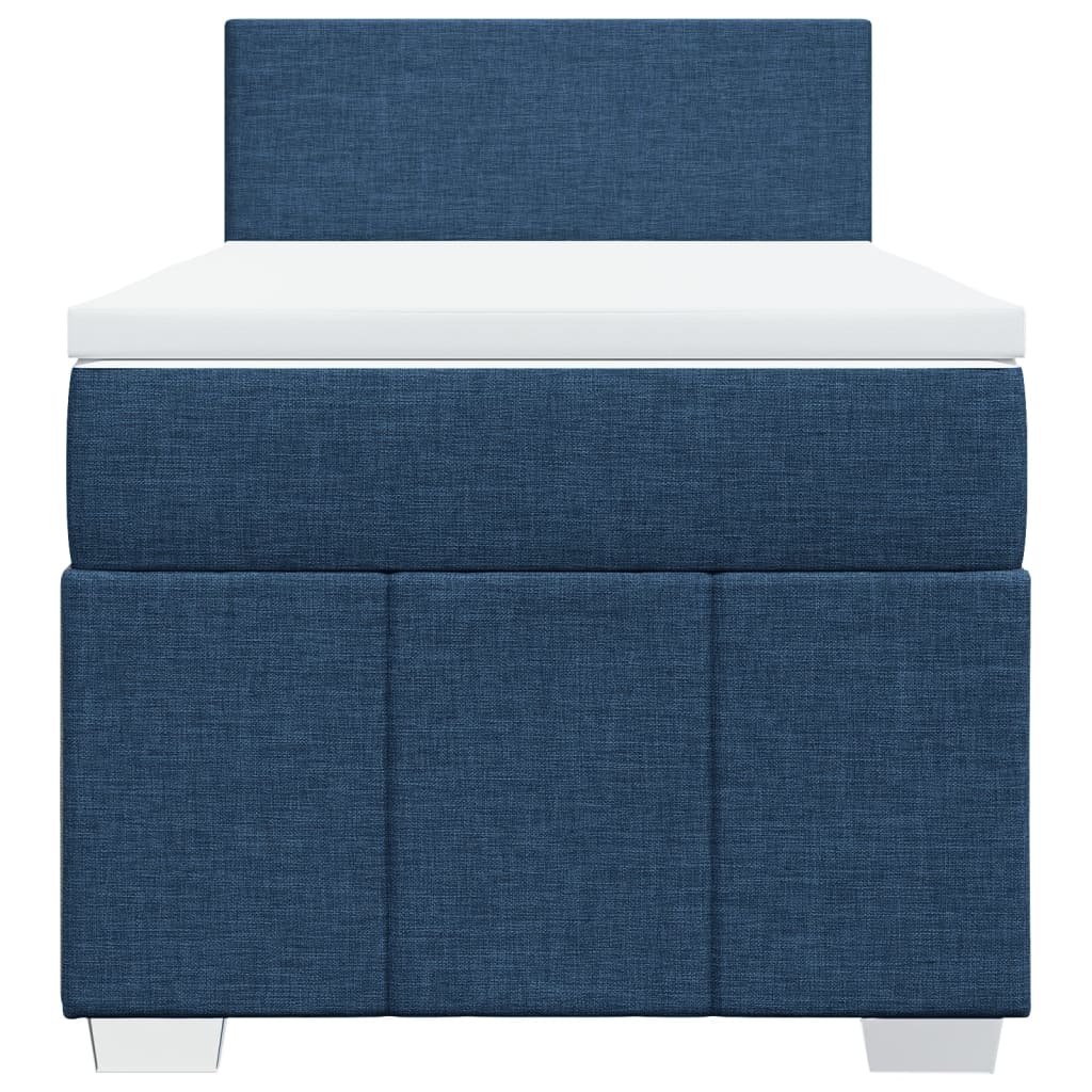 Boxspringbett mit Matratze Blau 90x190 cm Stoff