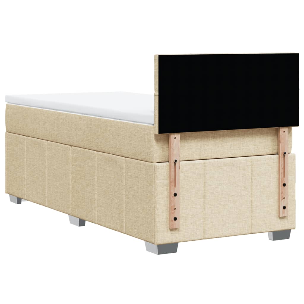 Boxspringbett mit Matratze Creme 90x190 cm Stoff