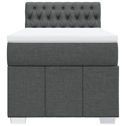 Boxspringbett mit Matratze Dunkelgrau 90x190 cm Stoff