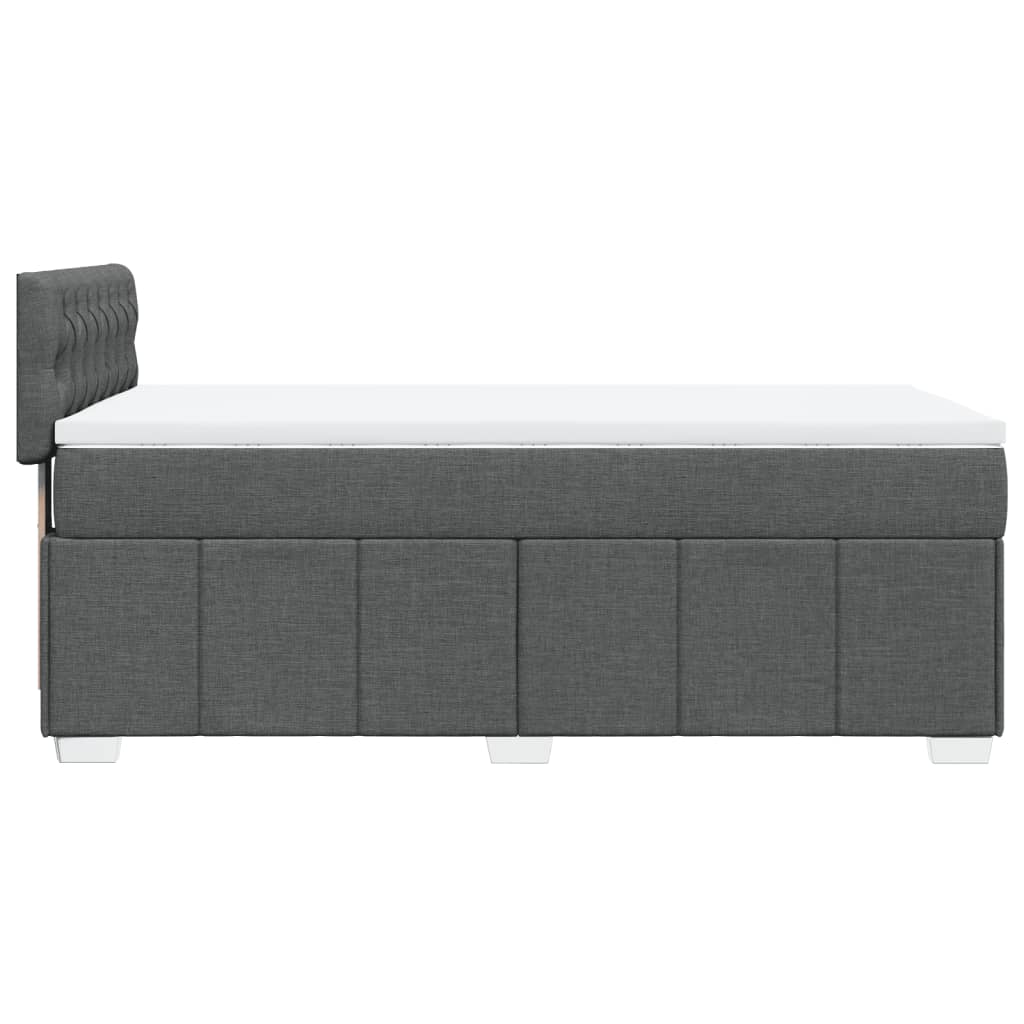 Boxspringbett mit Matratze Dunkelgrau 90x190 cm Stoff