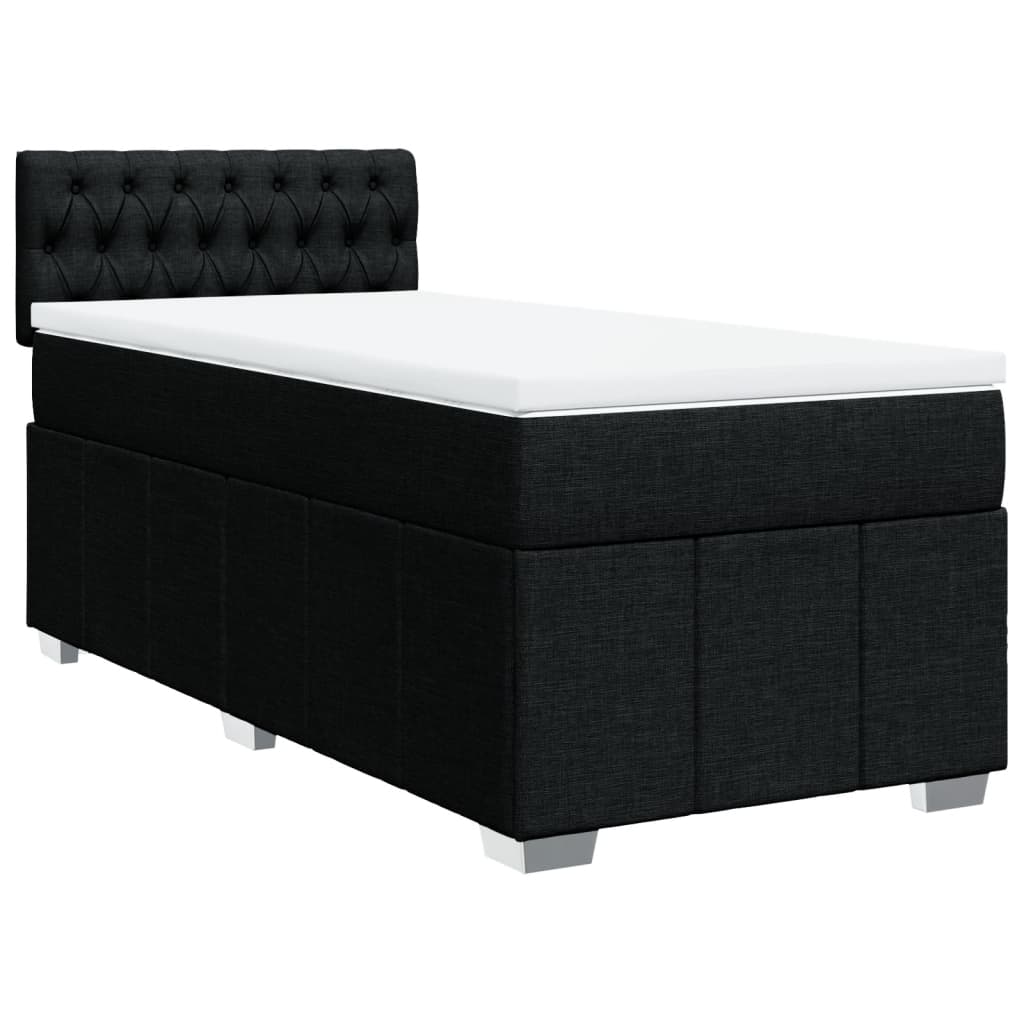 Boxspringbett mit Matratze Schwarz 90x190 cm Stoff