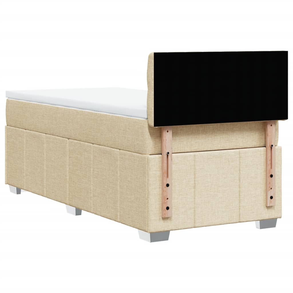 Boxspringbett mit Matratze Creme 90x190 cm Stoff