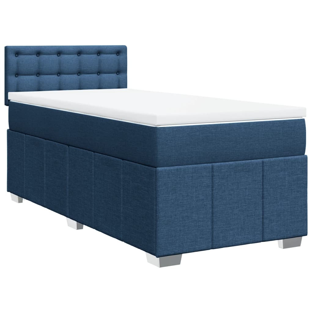 Boxspringbett mit Matratze Blau 90x190 cm Stoff