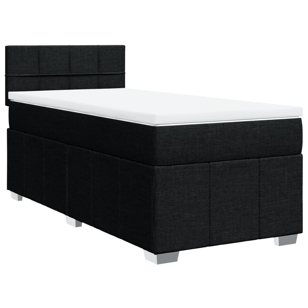 Boxspringbett mit Matratze Schwarz 90x200 cm Stoff