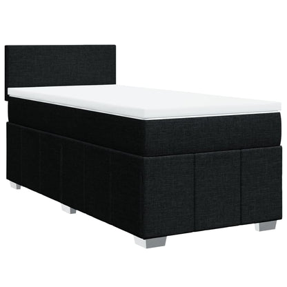 Boxspringbett mit Matratze Schwarz 100x200 cm Stoff