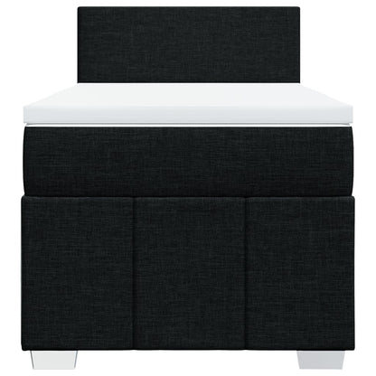 Boxspringbett mit Matratze Schwarz 100x200 cm Stoff