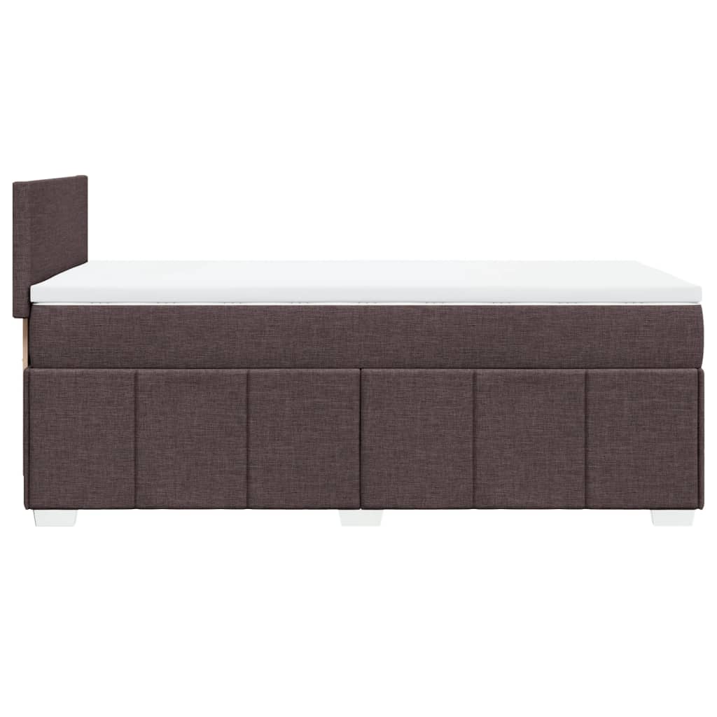 Boxspringbett mit Matratze Dunkelbraun 100x200 cm Stoff