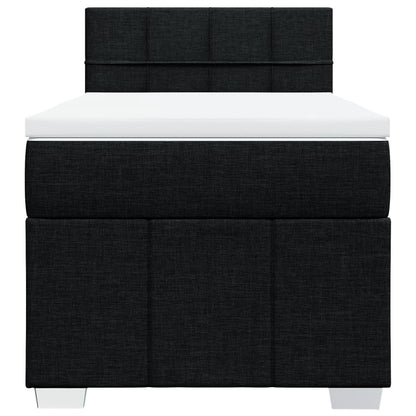 Boxspringbett mit Matratze Schwarz 100x200 cm Stoff