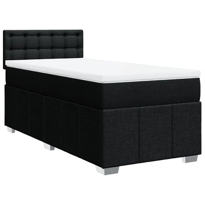 Boxspringbett mit Matratze Schwarz 100x200 cm Stoff