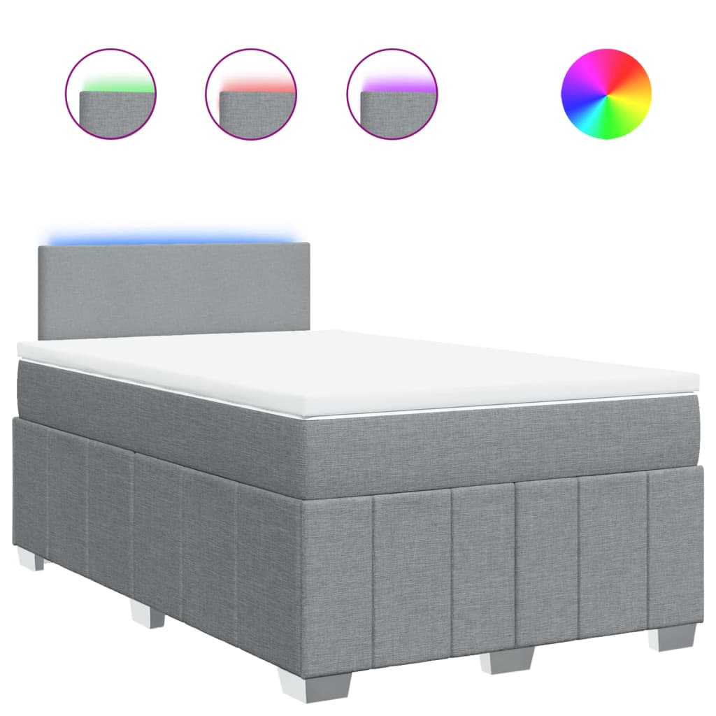 Boxspringbett mit Matratze Hellgrau 120x190 cm Stoff