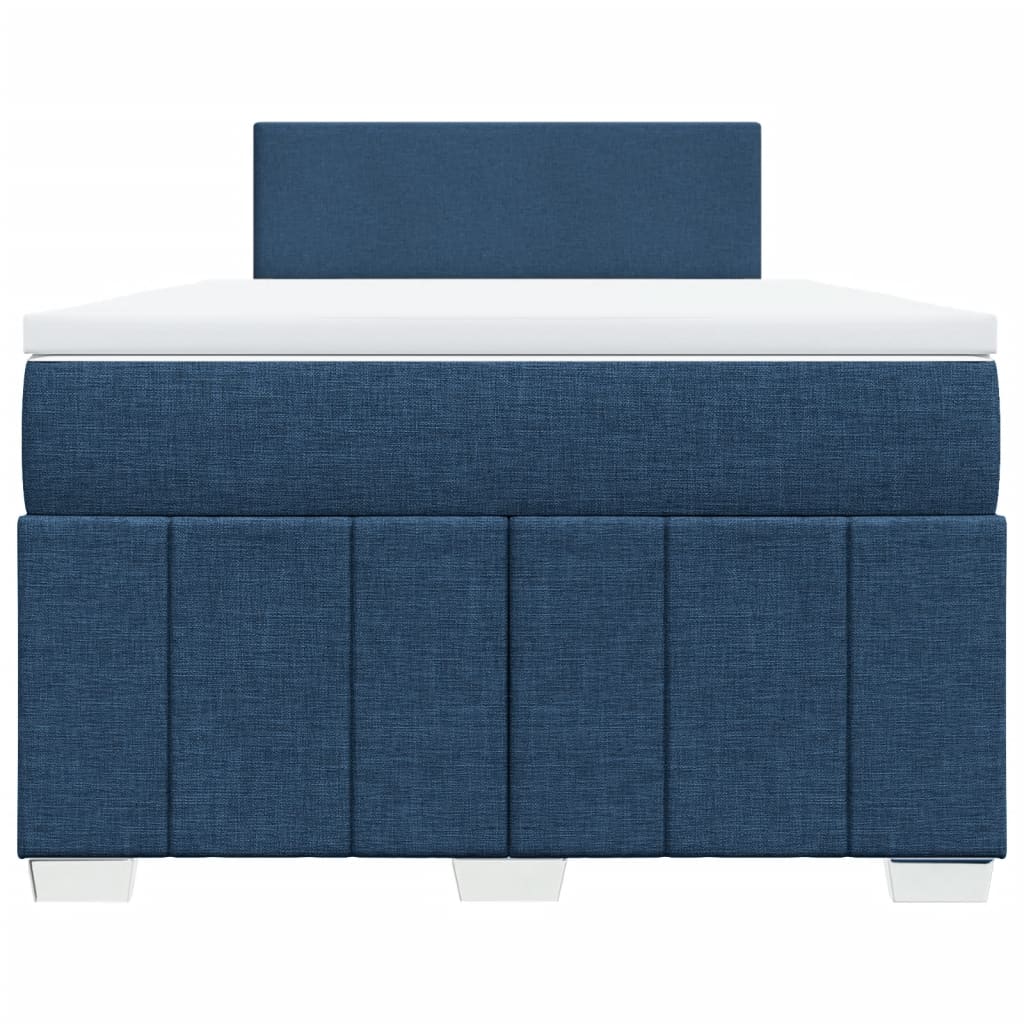 Boxspringbett mit Matratze Blau 120x190 cm Stoff