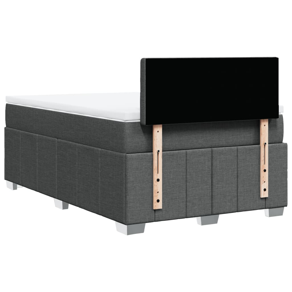 Boxspringbett mit Matratze Dunkelgrau 120x190 cm Stoff