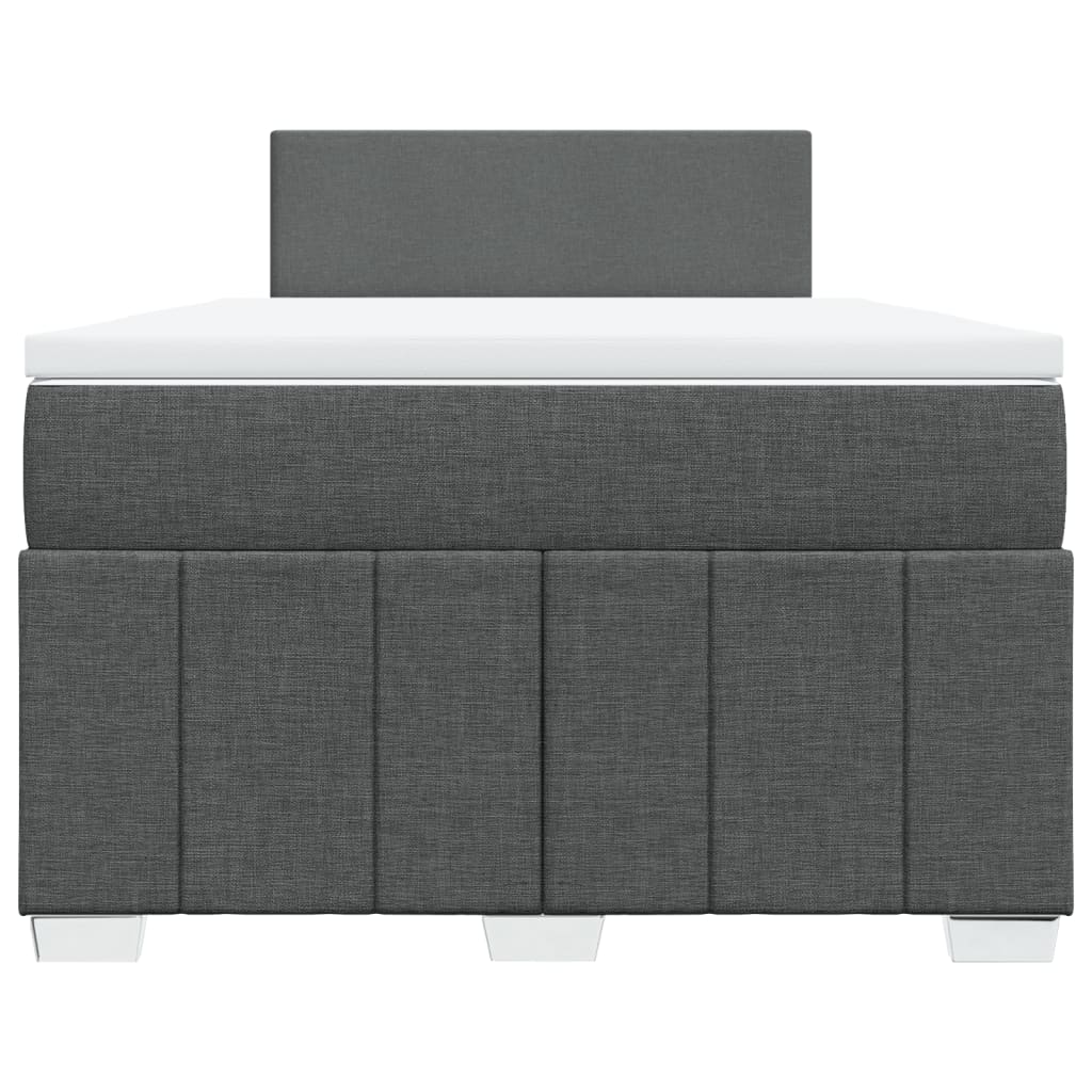 Boxspringbett mit Matratze Dunkelgrau 120x200 cm Stoff