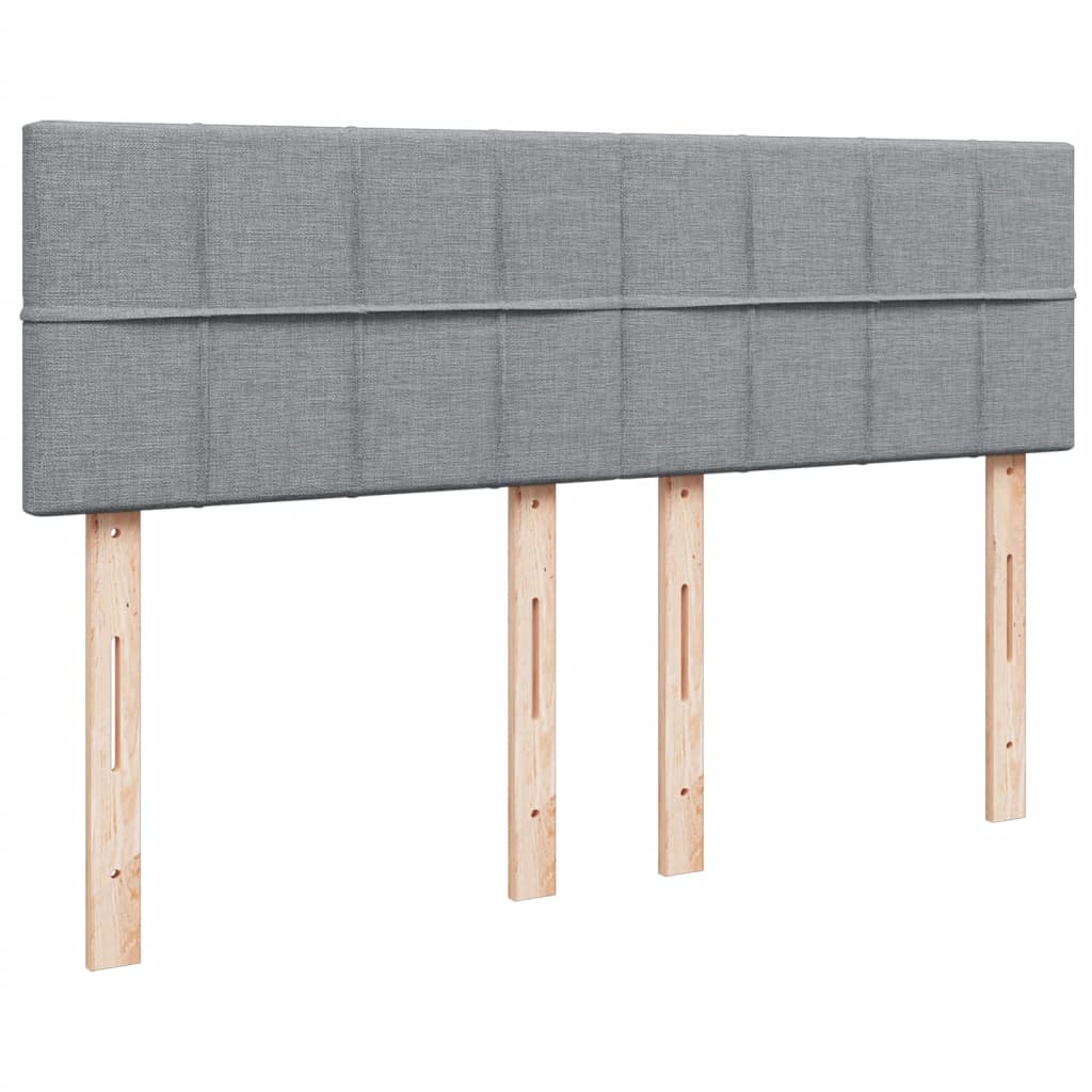 Boxspringbett mit Matratze Hellgrau 140x190 cm Stoff