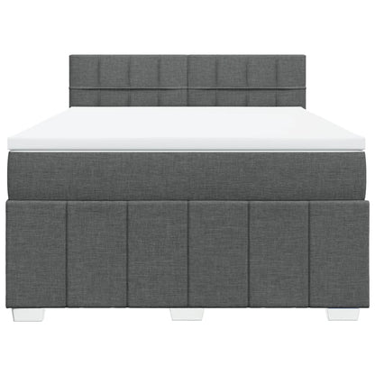 Boxspringbett mit Matratze Dunkelgrau 140x190 cm Stoff