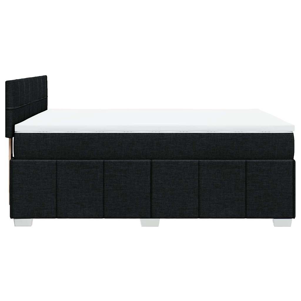 Boxspringbett mit Matratze Schwarz 140x190 cm Stoff