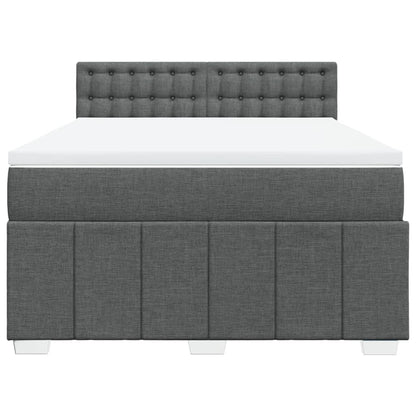 Boxspringbett mit Matratze Dunkelgrau 140x190 cm Stoff