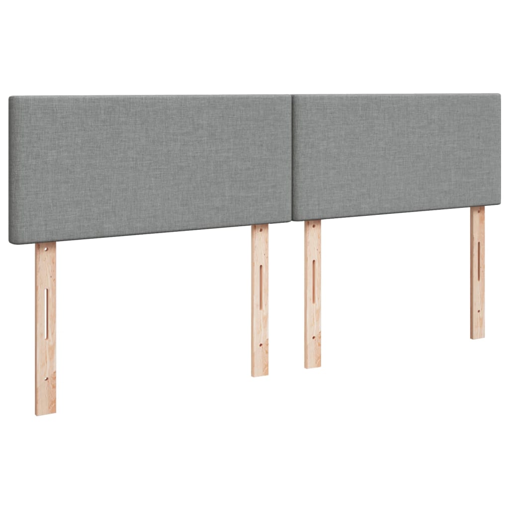 Boxspringbett mit Matratze Hellgrau 160x200 cm Stoff