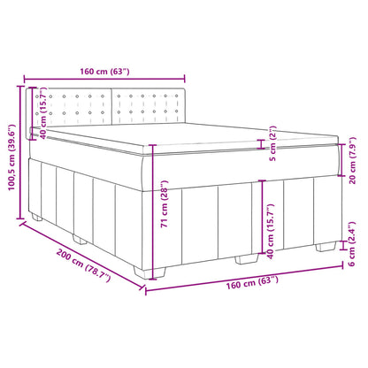 Boxspringbett mit Matratze Dunkelgrau 160x200 cm Stoff