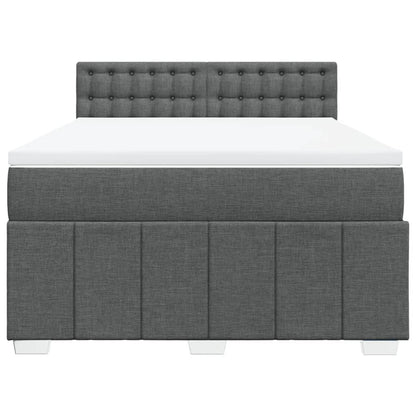 Boxspringbett mit Matratze Dunkelgrau 160x200 cm Stoff