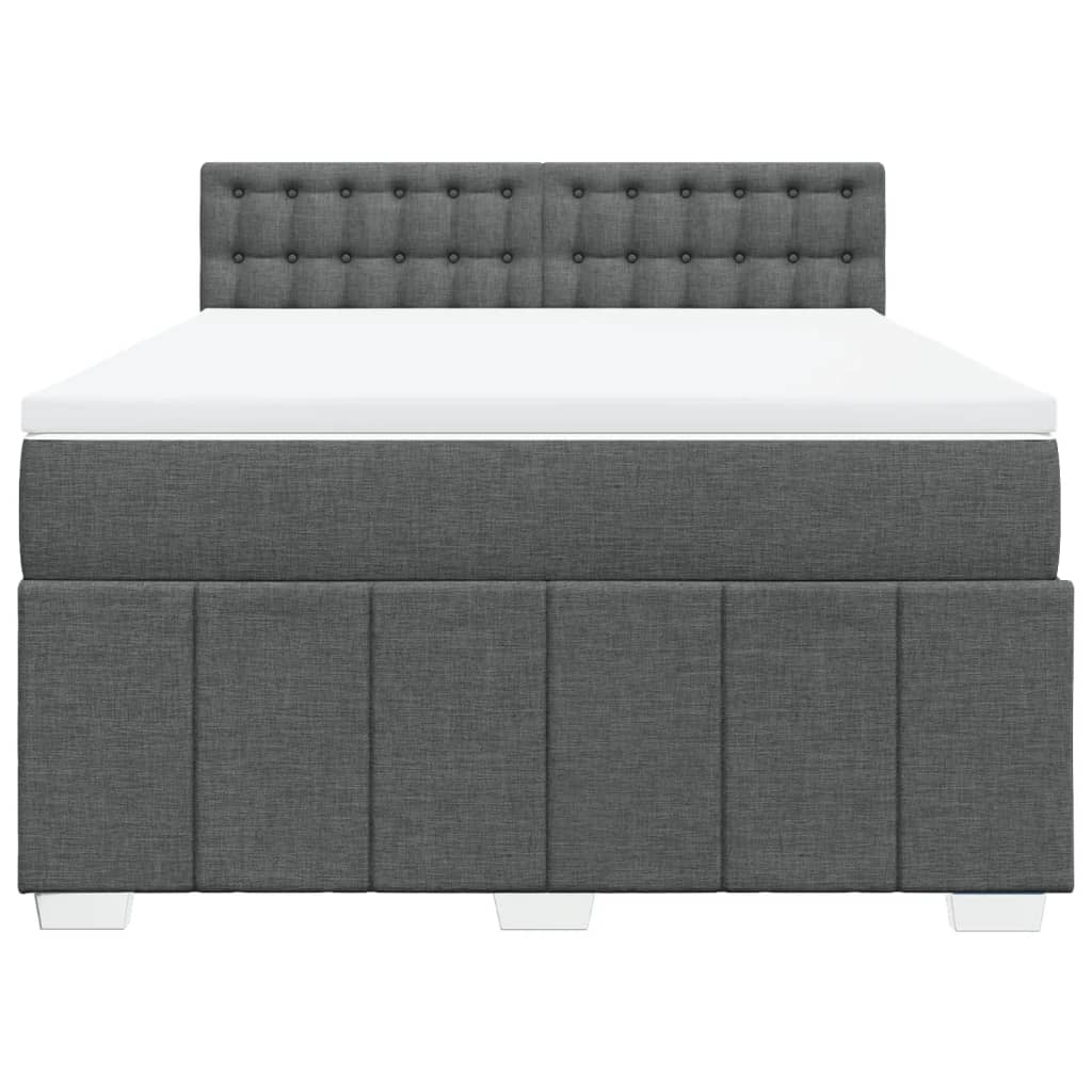 Boxspringbett mit Matratze Dunkelgrau 160x200 cm Stoff