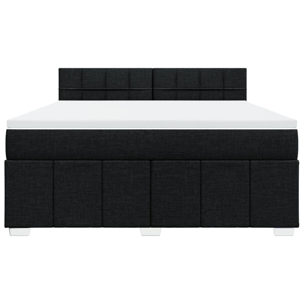 Boxspringbett mit Matratze Schwarz 180x200 cm Stoff