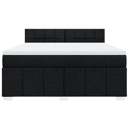 Boxspringbett mit Matratze Schwarz 180x200 cm Stoff