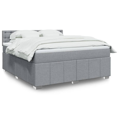 Boxspringbett mit Matratze Hellgrau 180x200 cm Stoff