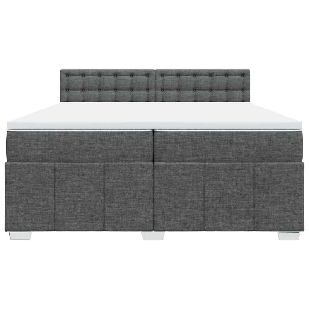 Boxspringbett mit Matratze Dunkelgrau 200x200 cm Stoff
