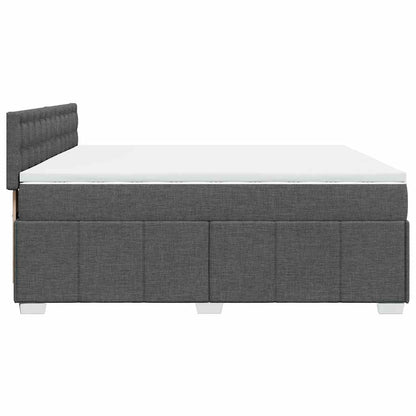 Boxspringbett mit Matratze Dunkelgrau 200x200 cm Stoff