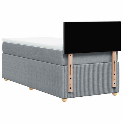 Boxspringbett mit Matratze Hellgrau 80x200 cm Stoff