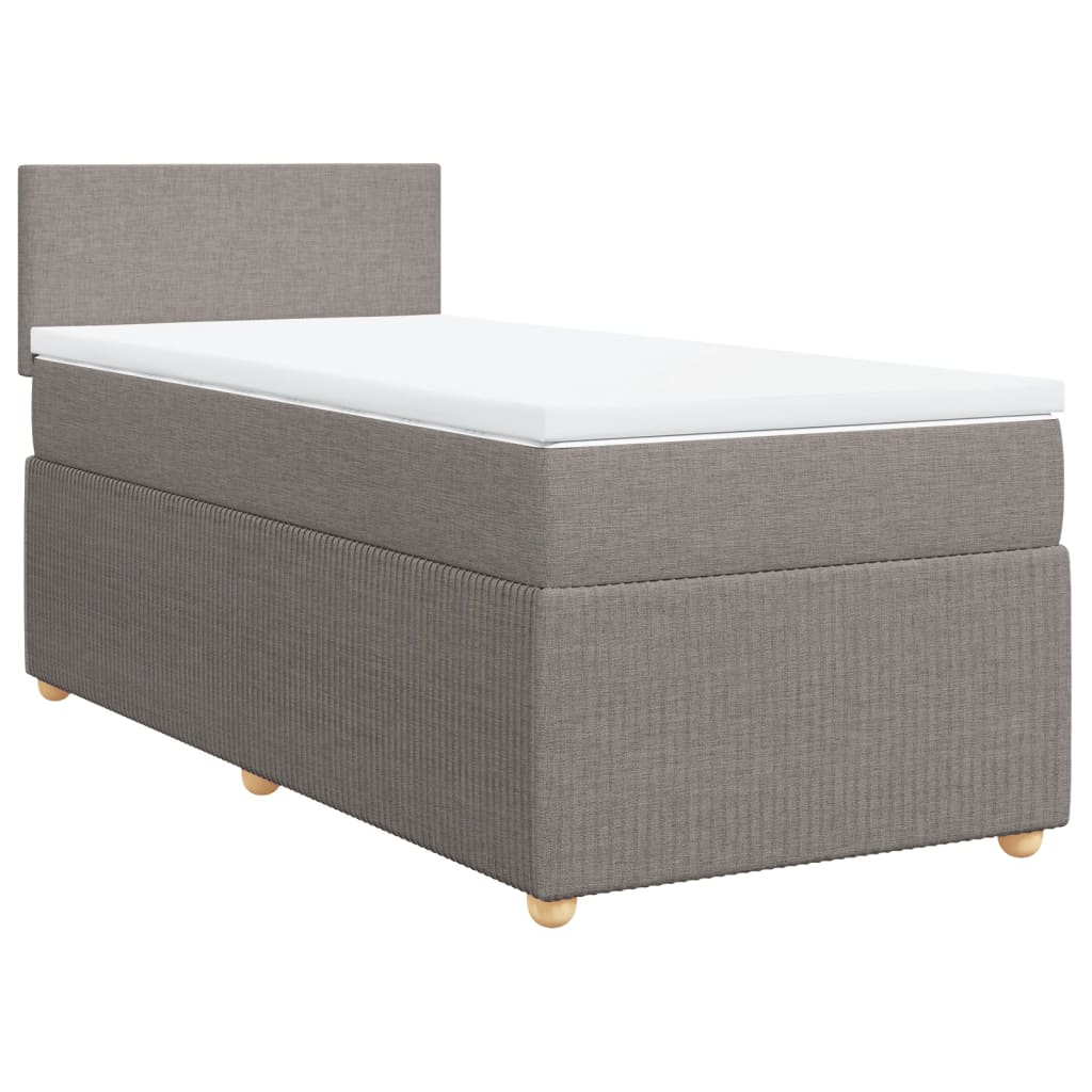 Boxspringbett mit Matratze Taupe 80x200 cm Stoff