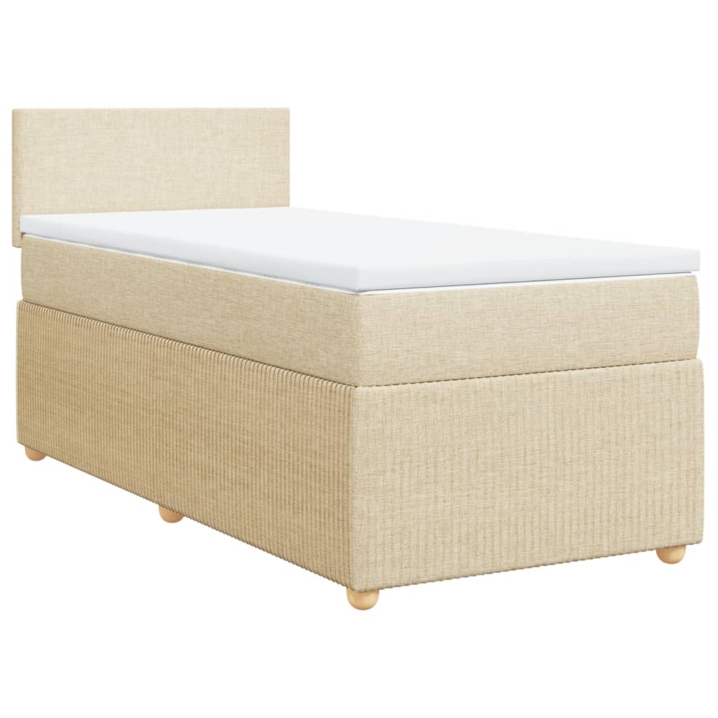 Boxspringbett mit Matratze Creme 80x200 cm Stoff