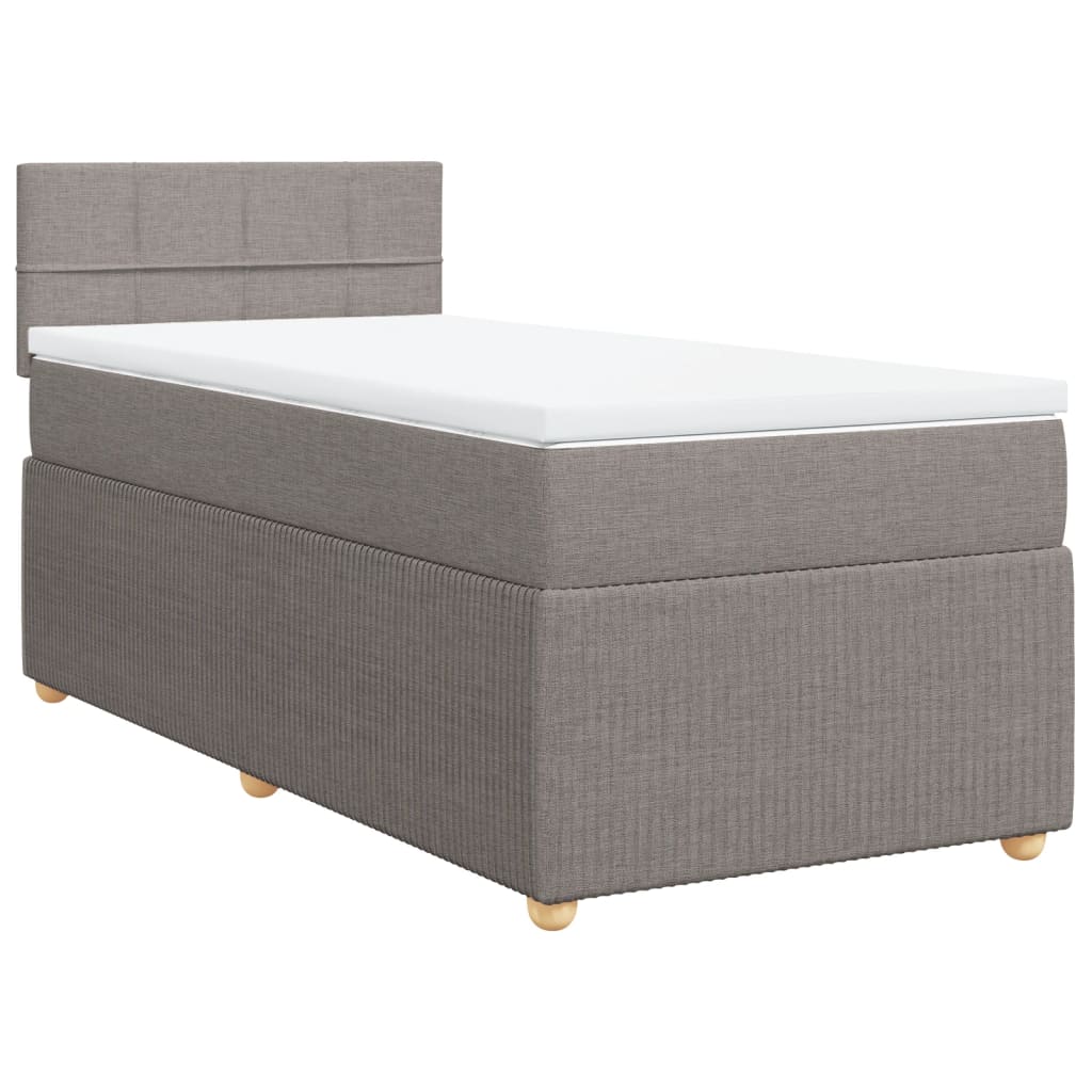 Boxspringbett mit Matratze Taupe 80x200 cm Stoff