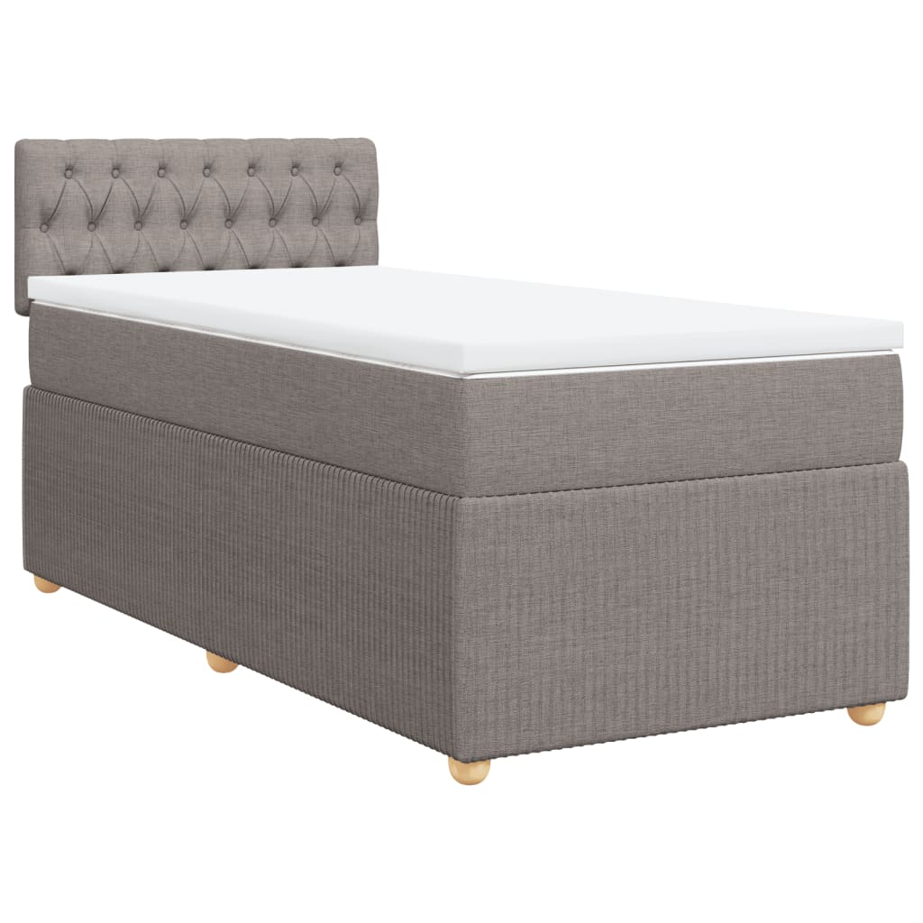 Boxspringbett mit Matratze Taupe 80x200 cm Stoff