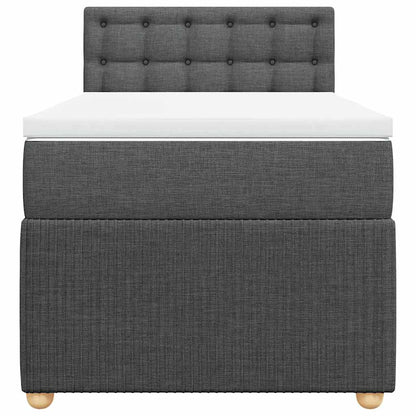 Boxspringbett mit Matratze Dunkelgrau 80x200 cm Stoff