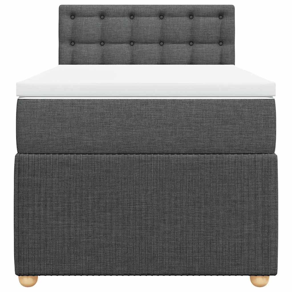 Boxspringbett mit Matratze Dunkelgrau 80x200 cm Stoff