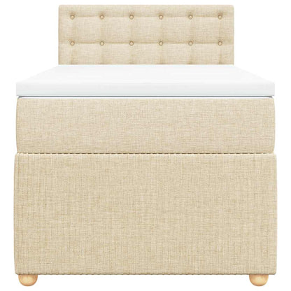 Boxspringbett mit Matratze Creme 80x200 cm Stoff