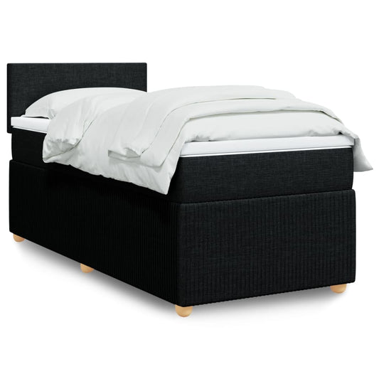 Boxspringbett mit Matratze Schwarz 90x190 cm Stoff